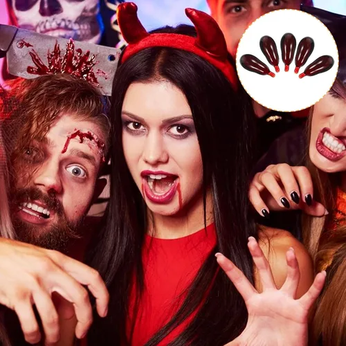 Vista 5 de Happyyami - 30 píldoras de sangre falsas de vampiro de terror, accesorios divertidos para Halloween, disfraces, broma, fiesta, truco, favores