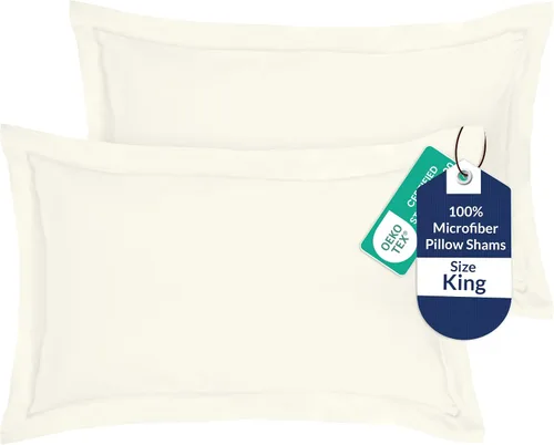 Vista 56 de Royale Linens Paquete de 2 fundas de almohada de tamaño estándar de 20 x 26 pulgadas, microfibra cepillada, fundas de almohada de cama, resistentes