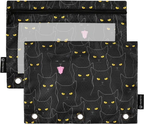Vista 11 de Estuche para lápices de fresas rosas para carpetas de 3 anillas, estuche para lápices, bolsa de maquillaje con ventana transparente para almacenar