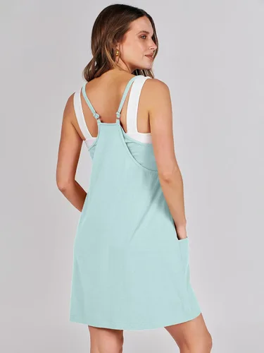 Vista 5 de ANRABESS - Vestido deportivo para mujer, para verano, rómper para tenis, entrenamiento y deportes, minivestido enterizo, pantalones cortos