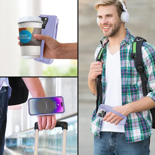 Vista 8 de jaroco Funda para iPhone 14 Pro, protección contra caídas de grado militar, 2 protectores de pantalla y protector de lente de cámara, protección
