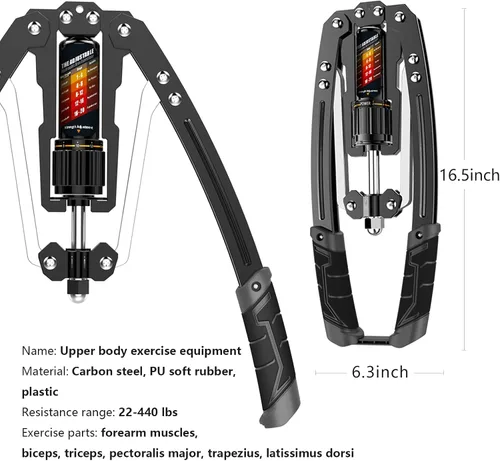 Vista 7 de EAST MOUNT - Ejercitador de brazo giratorio ajustable de 10 a 199 kg de potencia hidráulica, expansor de pecho para casa, equipo de entrenamiento