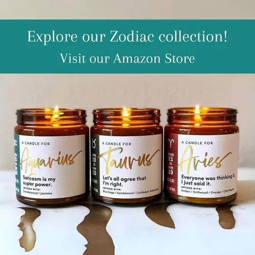 Vista 6 de WAX & WIT Regalos de Acuario para mujeres, vela de Acuario, regalo del zodiaco, regalos de astrología para mujeres, vela del zodiaco, regalo