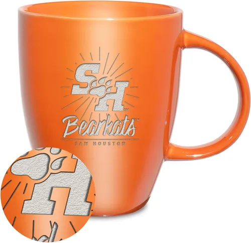 Vista 31 de Rico Industries - Taza de lustre cerámico con grabado láser de la NCAA de 18oz - Café-Té