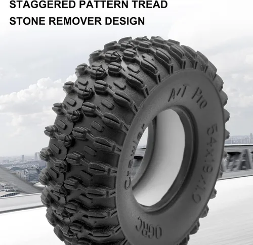 Vista 3 de OGRC 1.0 Neumáticos de oruga súper suaves y pegajosos con espuma de doble etapa 1.0 RC neumáticos para SCX24 Gladiator Bronco C10 JLU Deadbolt B17