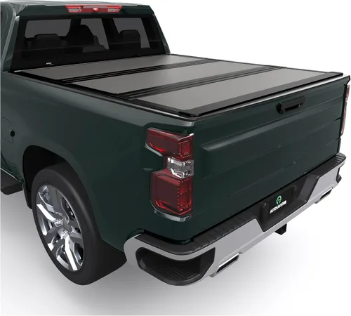 Vista 10 de Autosaver88 Cubierta tonneau de polímero reforzado con fibra para caja de camión, rígida, de tres pliegues, caja de 5.8 pies
