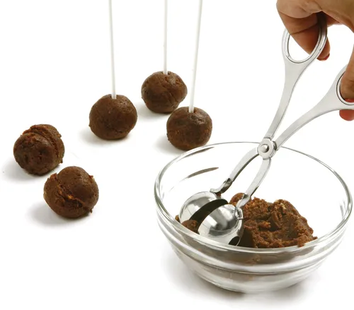 Vista 3 de Norpro 155 mini meatballer de acero inoxidable, Silver, Plateado