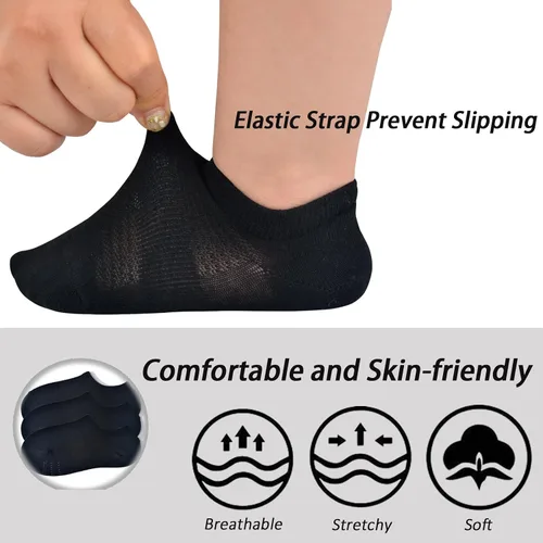 Vista 3 de JORMATT 14 pares de calcetines antideslizantes de algodón de corte bajo para niños pequeños y niñas