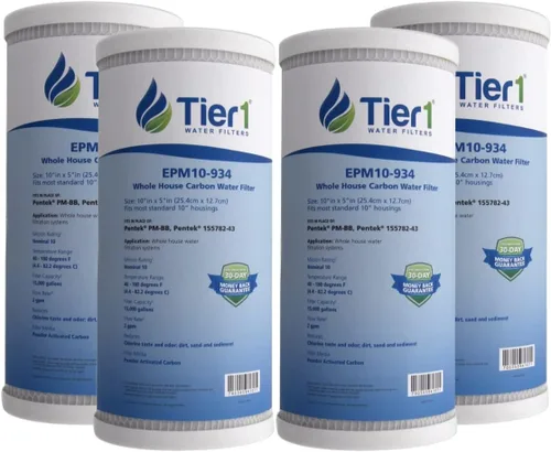 Vista 14 de Tier1 Filtro de agua de 0.5 micrones, 10 x 4.5 Cartucho de repuesto para filtro de bloque de carbono para toda la casa Reemplazo para filtro
