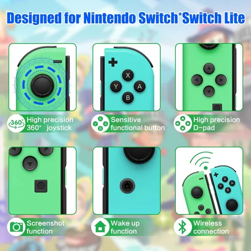 Vista 6 de NINIFEI Controller for Nintendo Switch, Compatible with Nintendo Switch Wireless LR Controller Support Double VibrationWake-upScreenshot