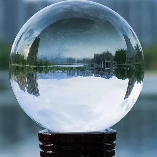 Vista 3 de Bola de cristal K9, bola de cristal transparente, esfera mágica para decoración, fotografía de lentes, meditación, adivinación de mirada, adorno