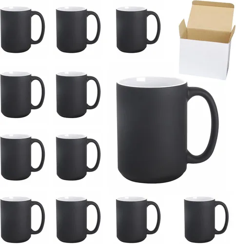 Vista 7 de Taza de café de cerámica por sublimación de 15 onzas, 12 colores surtidos, caja de 24 colores variados (12 Assorted colors)