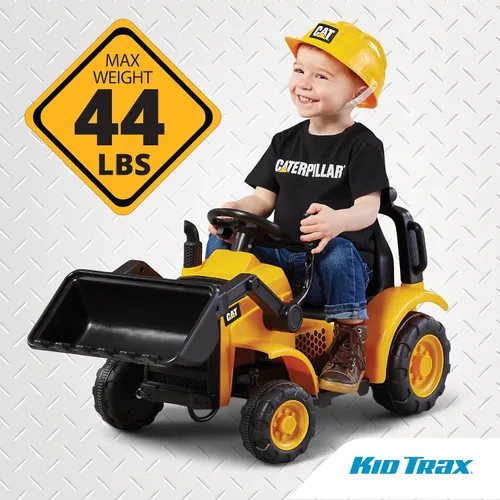 Vista 7 de Kid Trax - Juguete de montar CAT Frontloader para niños, de 18 a 36 meses, peso máximo de 44 libras, sistema de conducción con botón de fácil