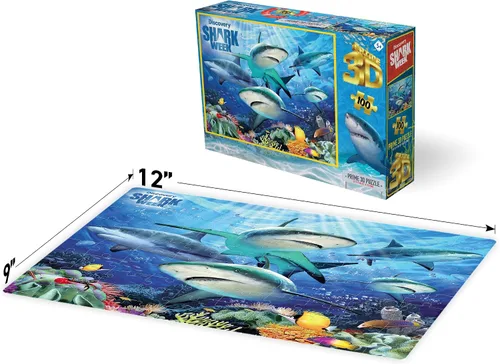 Vista 5 de Prime 3D Selfies Howard Robinson Reef Shark, rompecabezas 3D de 500 piezas