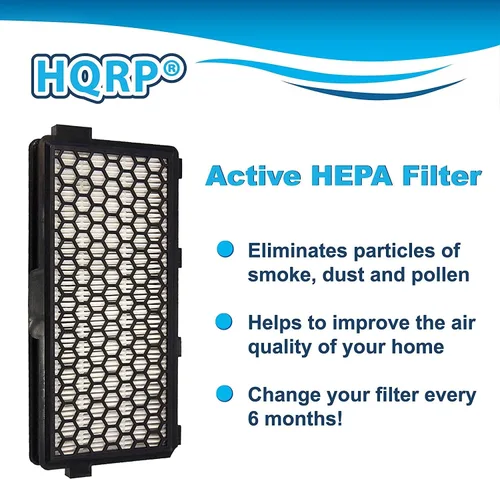 Vista 2 de HQRP Paquete de 4 filtros HEPA activos compatibles con Miele S4002 S4210 S4212 S4282 S4580 S4582 S4780 Antares Capella Carina Sirius Manhattan Orion
