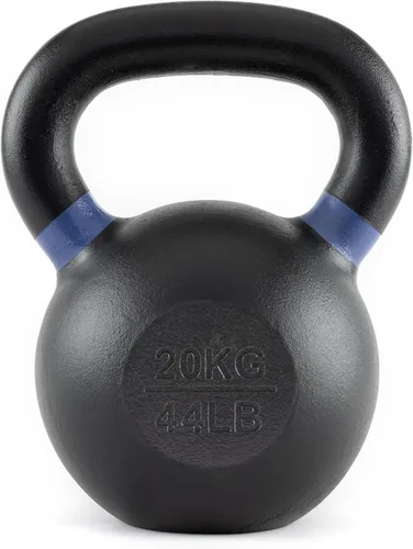 Vista 12 de Rage Fitness Single Cast Iron Kettlebell Powder Coated - Wide Handle Weights for Core & Glute Workouts; Swings, Squats, Deadlifts; Strength
