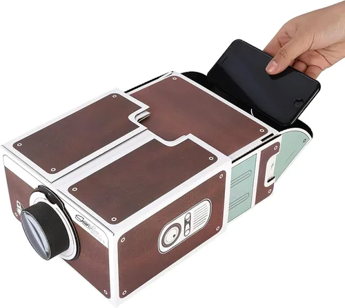 Vista 5 de Mini proyector, DIY Cartón Smartphone Proyector Segunda Generación Mini DIY Hogar Portátil Teléfono Móvil Proyector Teléfono Móvil Proyector