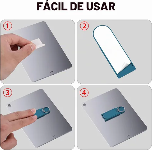 Vista 8 de Soporte universal para tableta con soporte de anillo integrado, paquete de 2 soportes ajustables para tableta multifunción con parche adhesivo
