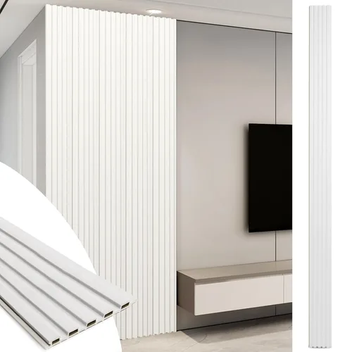Vista 17 de Art3d WPC Paneles de Revestimiento, Paquete de 16 de 48 x 6 Pulgadas Acentos de Pared 3D para Decoración de Pared Interior, Sala de Estar, Negro