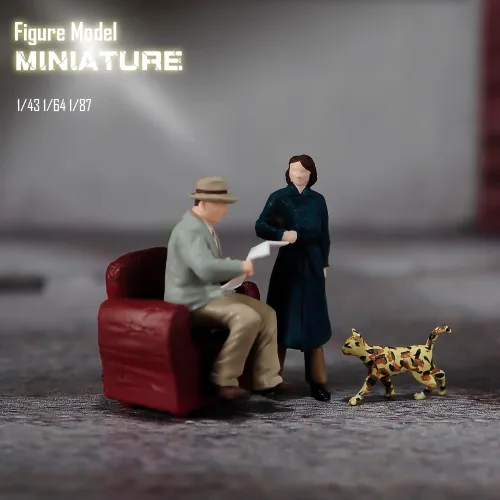 Vista 4 de Figura de miniatura a escala 1:43, pintada a mano, figuras de diorama de resina, figura de acción para automóviles, vehículos, paisajes, accesorios