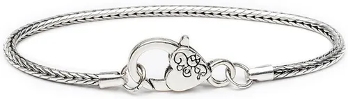 Vista 2 de rubyca Classic Snake Cadena 18 kgp bañado en plata encanto pulsera Fit European Beads langosta Corazón Cierre