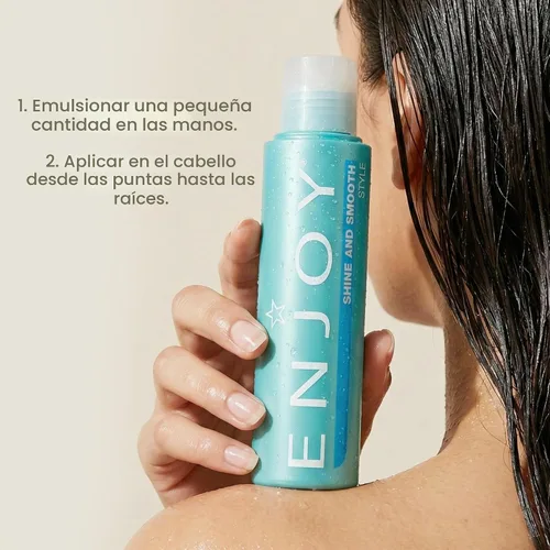 Vista 5 de Enjoy Fórmula Shine & Smooth, control del encrespamiento y bloqueo de la humedad para cabello sedoso y ligero (3.4 oz)