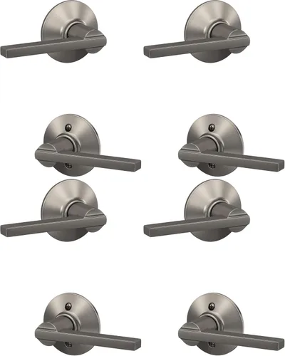 Vista 23 de Schlage F51A LAT 716 Latitude - Manija de puerta con bloqueo de entrada con llave, en acabado de bronce envejecido