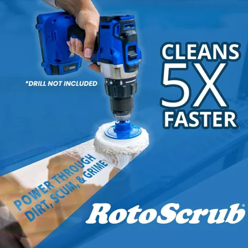 Vista 7 de RotoScrub Almohadillas de Fregado para Limpieza de Baño + Cepillo de Fregado con Motor de Taladro Kit Combinado de Accesorios