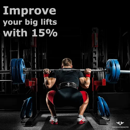 Vista 7 de Vikingstrength Cinturón de levantamiento de pesas de alta calidad con correas de elevación, cinturón de levantamiento de pesas para gimnasio