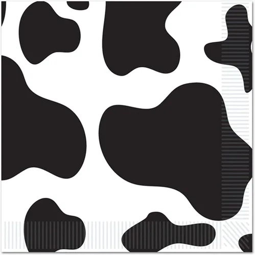 Vista 6 de Beistle Servilletas de bebidas con estampado de vaca para mujer, color negro, blanco, talla única (paquete de 2)
