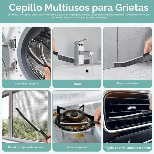 Vista 3 de Cepillo de limpieza de grietas, cepillo de lechada de cerdas duras, herramienta de limpieza de huecos multifuncional nueva 2024, cepillos