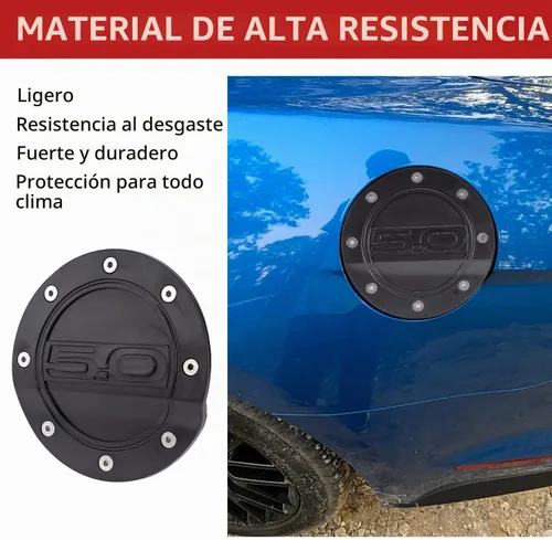 Vista 3 de HAKA TOUGH Cubierta de puerta de llenado de combustible de gas para Ford Mustang GT 2015, 2016, 2017, 2018, 2019, 2020, cubierta de tapa de tanque
