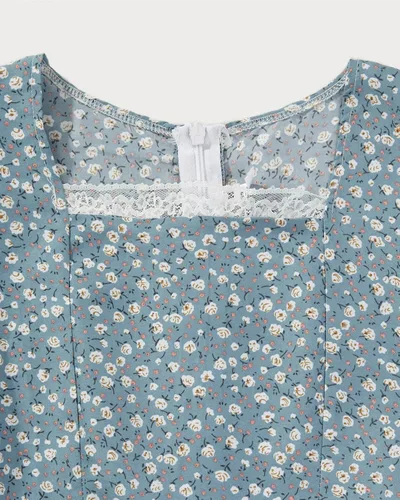 Vista 9 de Nuoqi Vestidos pioneros para niñas, disfraz colonial de Laura Ingalls Wilder