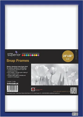 Vista 16 de Marco para póster Sseco – Stuart superior frontal carga fácil de abrir Snap, color Plata anodizado marco (sn1144), Plateado