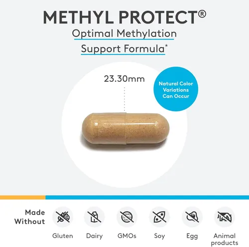 Vista 7 de XYMOGEN Methyl Protect - Fórmula de metilación óptima con folato de metilo, vitamina B12 (metilcobalamina b12), riboflavina + vitaminas B6