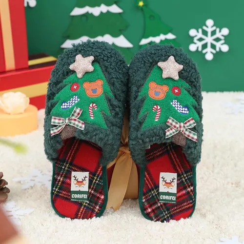 Vista 6 de CORIFEI Pantuflas de Navidad para invierno con soporte de arco de espuma viscoelástica y suela de goma