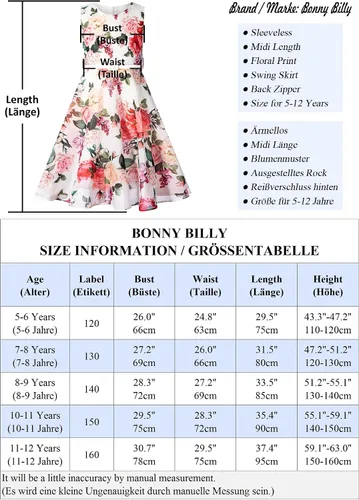 Vista 6 de Bonny Billy Vestidos de fiesta para niñas con estilo vintage floral