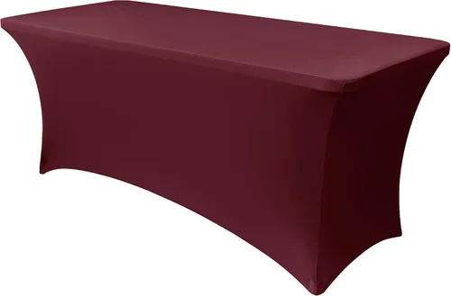 Vista 20 de Obstal Funda de mesa de elastano elástica de 4 pies para mesas plegables estándar, paquete de 2 manteles rectangulares universales ajustables