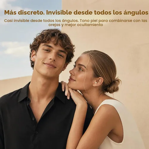 Vista 3 de Xmenha Mini auriculares invisibles inalámbricos Bluetooth de perfil bajo, micro pequeños y discretos para dormir, pequeños canales auditivos Carbón