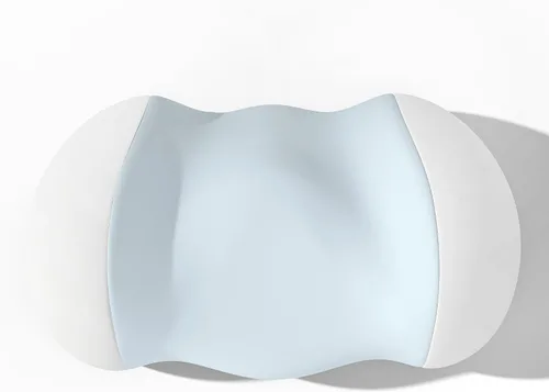 Vista 3 de Cervical Memory Foam Pillow, Ergonomic Contour Support for Neck Pain Relief Blue and White