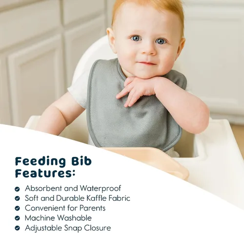 Vista 4 de Tiny Twinkle Baby Feeding Bibs - Waterproof and Absorbent Infant Drool and Feeding Baby Bibs