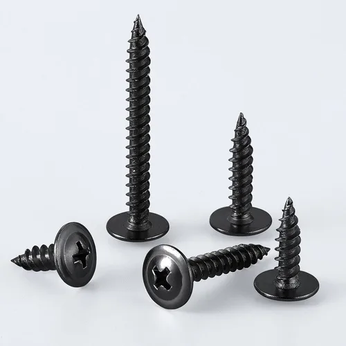 Vista 4 de Tornillos WenSilon #4×1" de cabeza de armadura Phillips para madera con galvanizado negro, autorroscantes para metal rápido.
