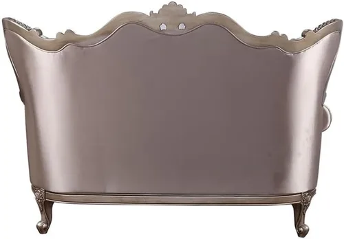Vista 5 de Acme Jayceon - Sofá biplaza de tela copetudo con 2 almohadas en color beige champán