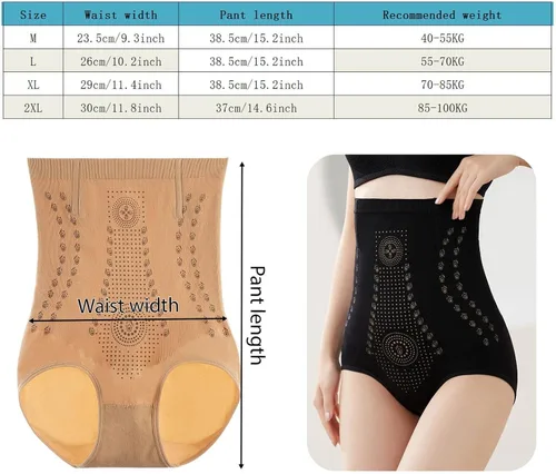 Vista 8 de Warmfunn 2 piezas únicas moldeadoras de restauración de fibra, tensores vaginales de grafeno y moldeadores del cuerpo (negro + piel)