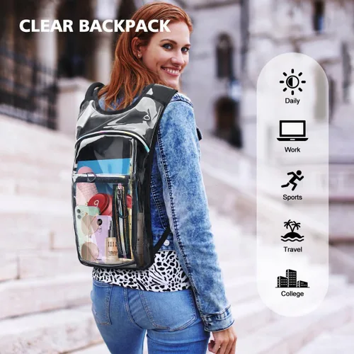 Vista 7 de Mochila de hidratación, mochila de agua con cámara de 2L, mochila de hidratación para raves, esencial para festivales, senderismo, ciclismo