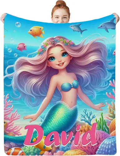 Vista 29 de Artsadd Mantas personalizadas con nombre para bebés niños y niñas, mantas de bebé personalizadas con nombre, manta personalizada para niños