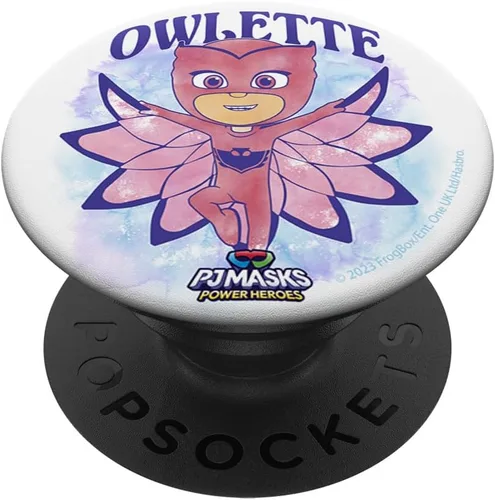 Vista 6 de PJ Masks Power Heroes Owlette - Logotipo de cuerpo completo con diseño de acuarela PopSockets MagSafe PopGrip para iPhone