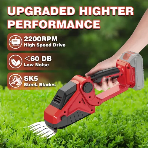 Vista 4 de Cortasetos inalámbrico para batería Milwaukee M18 (sin batería), mini tijeras de césped inalámbricas de 2200 RPM, cortasetos eléctrico de mano 2