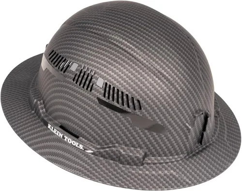 Vista 6 de Klein Tools 60626 - Casco duro, ala completa ventilada con diseño KARBN premium, casco duro tipo 1 clase C, suspensión de trinquete de 4 puntos