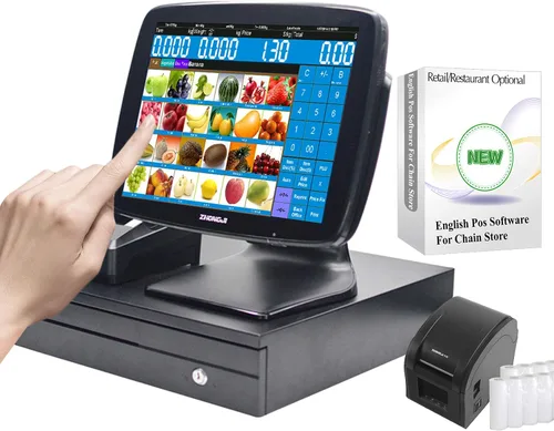 Vista 9 de Caja registradora táctil A3 para pequeñas empresas con MSJ POS-Software+Impresora térmica de recibos+Cajón de efectivo SET03